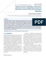 Factors Affecting Consumer Attitudes, Intentions and Behaviors Toward SMS Advertising in Palestine