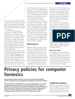 Privacy Policies For Computer Forensics: Balancing Act