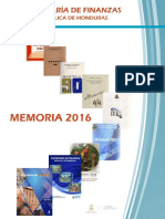 Memoria Secretaria de Finanzas, de La República de Honduras 2016