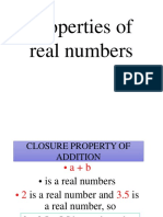 Properties of Real Numbers