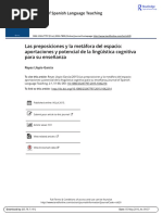 Las Preposiciones y La Metáfora Del Espacio: Aportaciones y Potencial de La Lingüística Cognitiva para Su Enseñanza