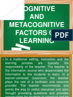 Cognitive AND Metacognitive Factors of Learning