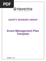 Event Management Plan Template Safety Advisory Group