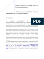 Analisis Del Impacto de La Tecnologia en Los Sistemas Contables Empresariales en La Ciudad de Arequipa