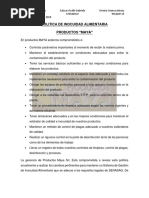 Politica de Inocuidad Alimentaria PDF