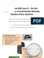 Lock It and S, LL Lose It - On The (In) Security of Automo, Ve Remote Keyless Entry Systems