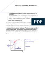 Curvas de Magnetizacion y Relacion de Trasformacion