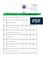 Table of Specification