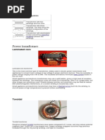 Power Transformer: Laminated Core