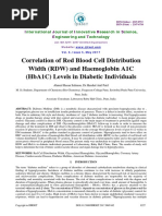 Correlation of Red Blood Cell Distribution Width (RDW) and Haemoglobin A1C (Hba1C) Levels in Diabetic Individuals