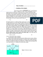 Name of Student: Refractive Index