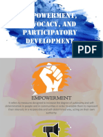 Empowerment, Advocacy and Participatory Development