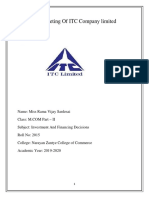 Capital Budgeting of ITC Company Limited