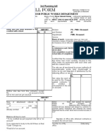 J.E. Bill Form: Utter Pradesh Public Works Department