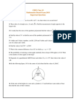 Cbse Class 10 Mathematics Board Exam Important Questions