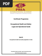 OHS - Unit-6 - Course Content - OHS Legislation in India PDF