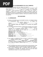 Contrato de Arrendamiento de Local Comercial