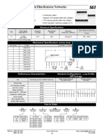 LC Series - SIP Thick Film Resistor Networks: Electrical Specifications