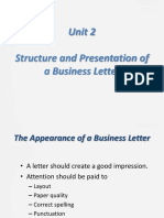 Unit 02 - The Structure of A Business Letter