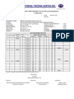 Laboratory Test Report On Plate Load Bearing: (ASTM D 1194)