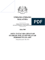 Akta 560 - Akta Prosedur Jenayah Syariah (Wilayah-Wilayah Persekutuan) 1997 PDF