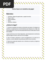 Cómo Hacer Un Remolino de Papel