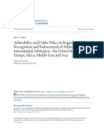 Arbitrability and Public Policy in Regard To The Recognition and