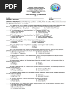 1st Periodial Exam Pe & Health Grade 7