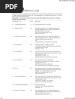 Bank Response Codes