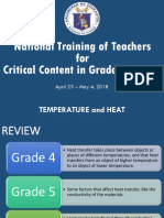 National Training of Teachers For Critical Content in Grade 8 Science