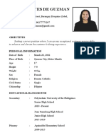 Jonalie Reyes de Guzman: Objectives