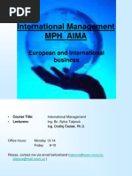 International Management MPH - Aima: European and International Business