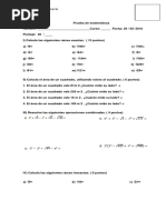 Prueba de Matematicas