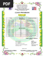 Class Program: Grade VI - MJO