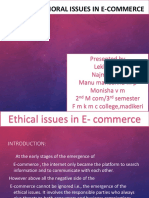 Ethical and Moral Issues in E-Commerce