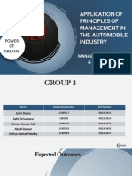 Application of Principles of Management in The Automobile