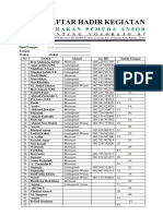 Buku Daftar Hadir Kegiatan GP Ansor