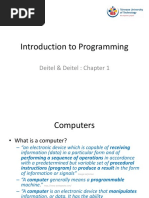 Introduction To Programming: Deitel & Deitel: Chapter 1