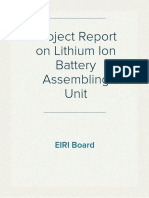 Project Report On Lithium Ion Battery Assembling Unit