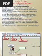 Lesson 1: Introduction To Sketchup (1) : The Working Environment