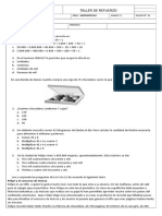 TALLER DE REFUERZO GRADO 5°matematicas