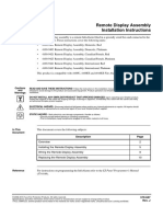 Remote Display Assembly Installation Instructions: Product