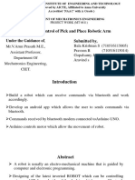 Wireless Control of Pick and Place Robotic Arm: Under The Guidance Of, Submitted By