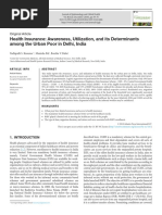 Health Insurance: Awareness, Utilization, and Its Determinants Among The Urban Poor in Delhi, India