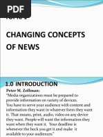 Topic 1: Changing Concepts of News