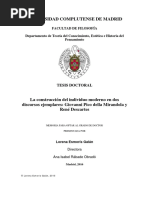 La Construcción Del Individuo Moderno en Dos Discursos Ejemplares .Giovanni Pico Della Mirandola y René Descartes.