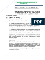 Especificaciones Tecnicas Caseta de Bombeo - Setiembre