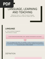 Language, Learning and Teaching