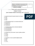 Teste An V Ortodonție 1