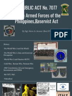 Republic Act No. 7077 Citizen Armed Forces of The Philippines Reservist Act